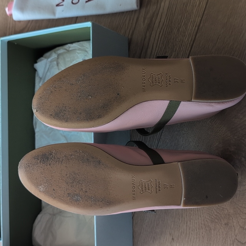Margaux Pink Flats with Green Strap - Picture 6 of 6